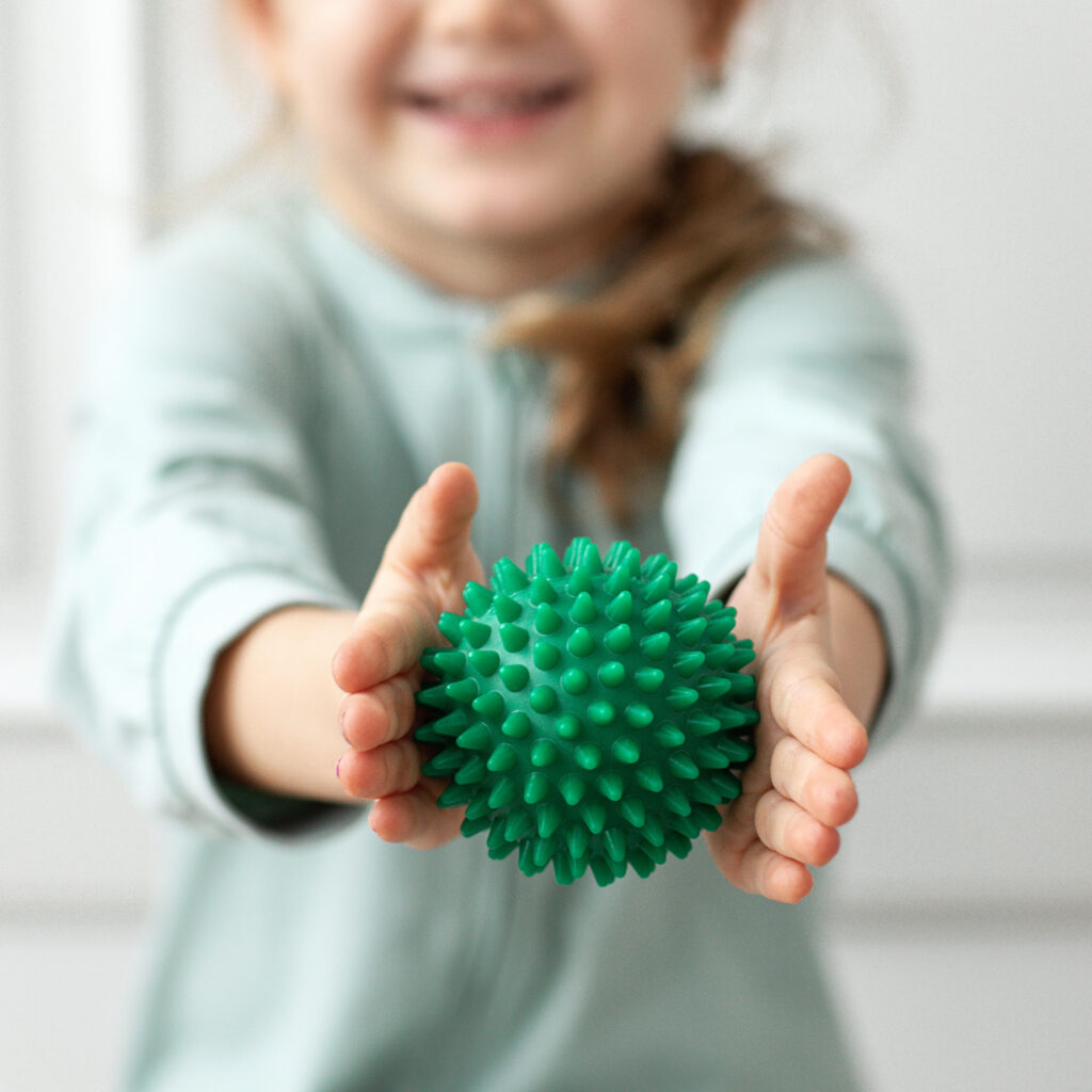 physical therapy,neuro psychology,orthopedic correction,exercise with relief massage ball development of tactile sensations,exercise for motor skills of hands,myofascial release, green nature colors